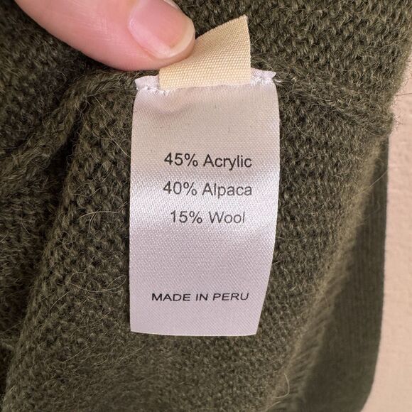 Marine Layer Cardigan Men’s Medium Olive Army Green Knit Alpaca Grandpa Sweater - Picture 6 of 10